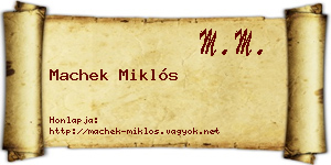 Machek Miklós névjegykártya